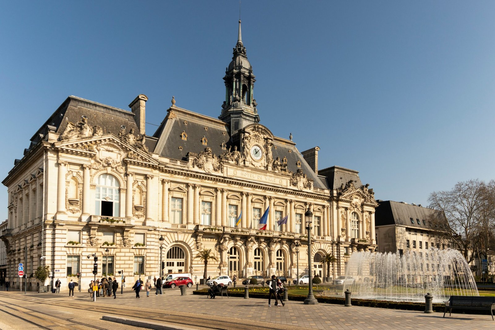 a large building with a clock tower